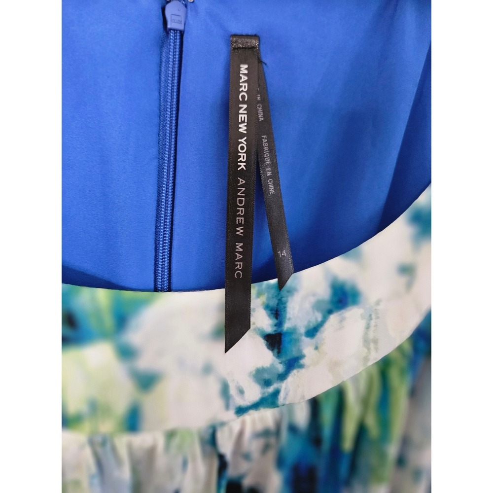 Marc New York Floral Maxi Dress Women's Size 14 Blue & Green Sleeveless Summer‎ - Picture 4 of 6
